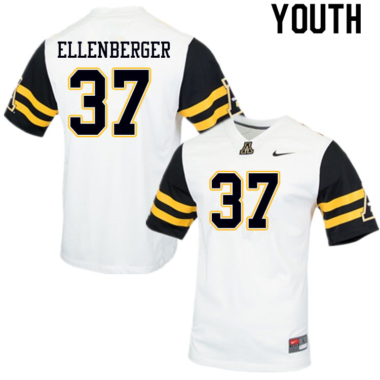 Youth #37 Tanner Ellenberger Appalachian State Mountaineers College Football Jerseys Sale-White